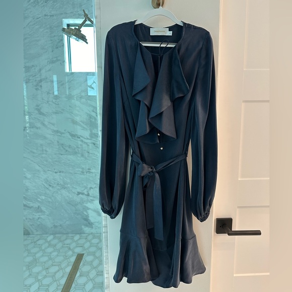 Zimmermann Navy Silk Dress - Picture 1 of 7